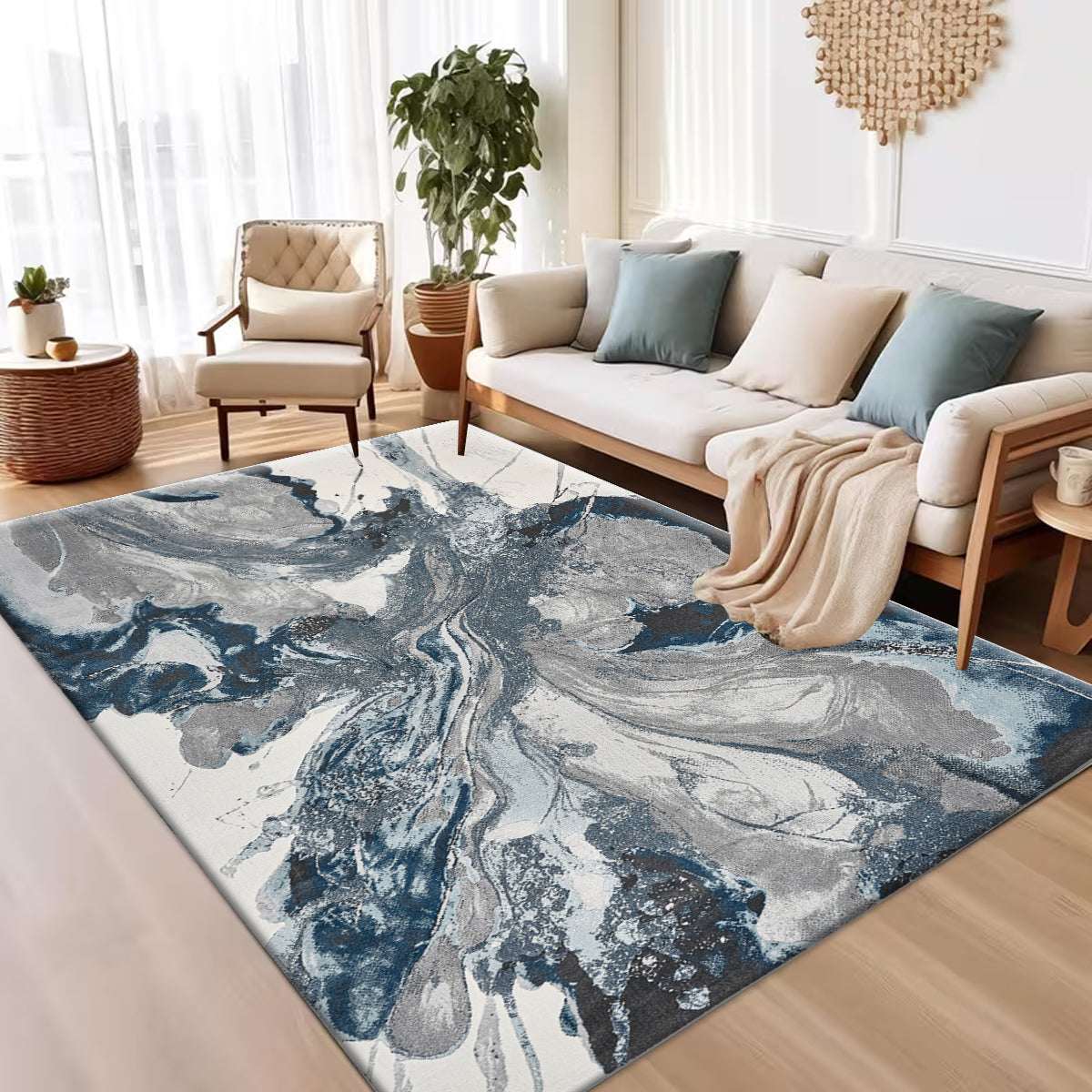 Motled Fluffy Area Rug