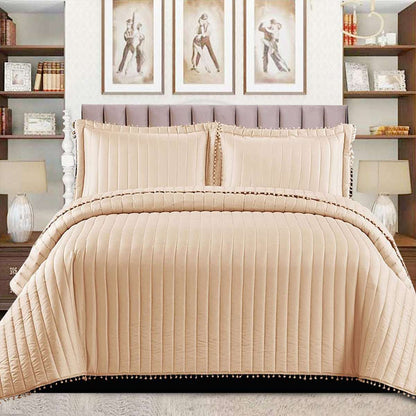 Quilted Comforter and Bedspread Set - White