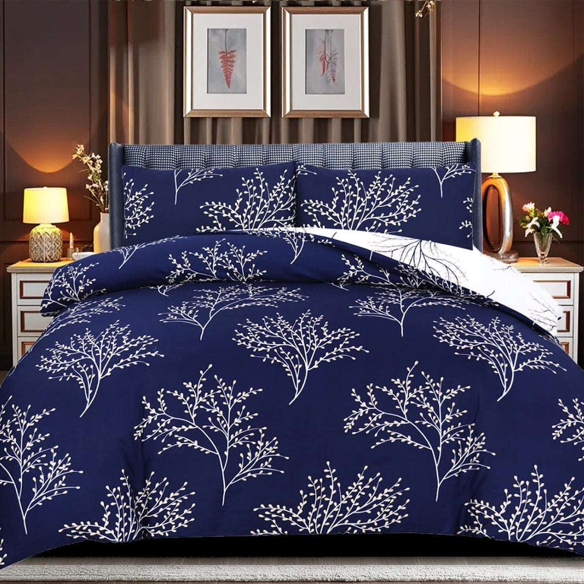 Reversible Duvet Cover Set - Midnight Tree