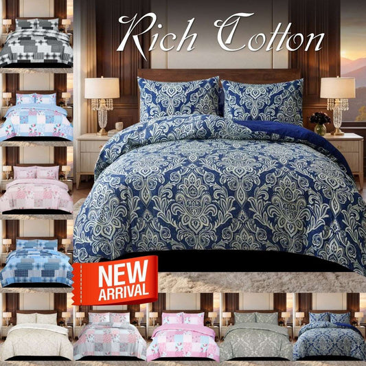 Floral Duvet Quilt Cover Set - Beige