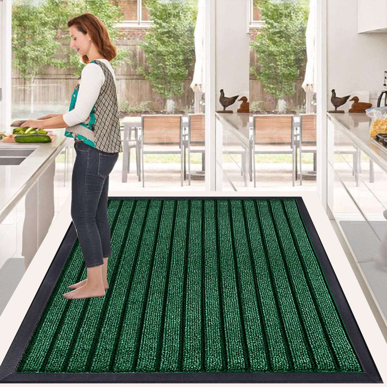 Rubber Backed Door Mat - Green