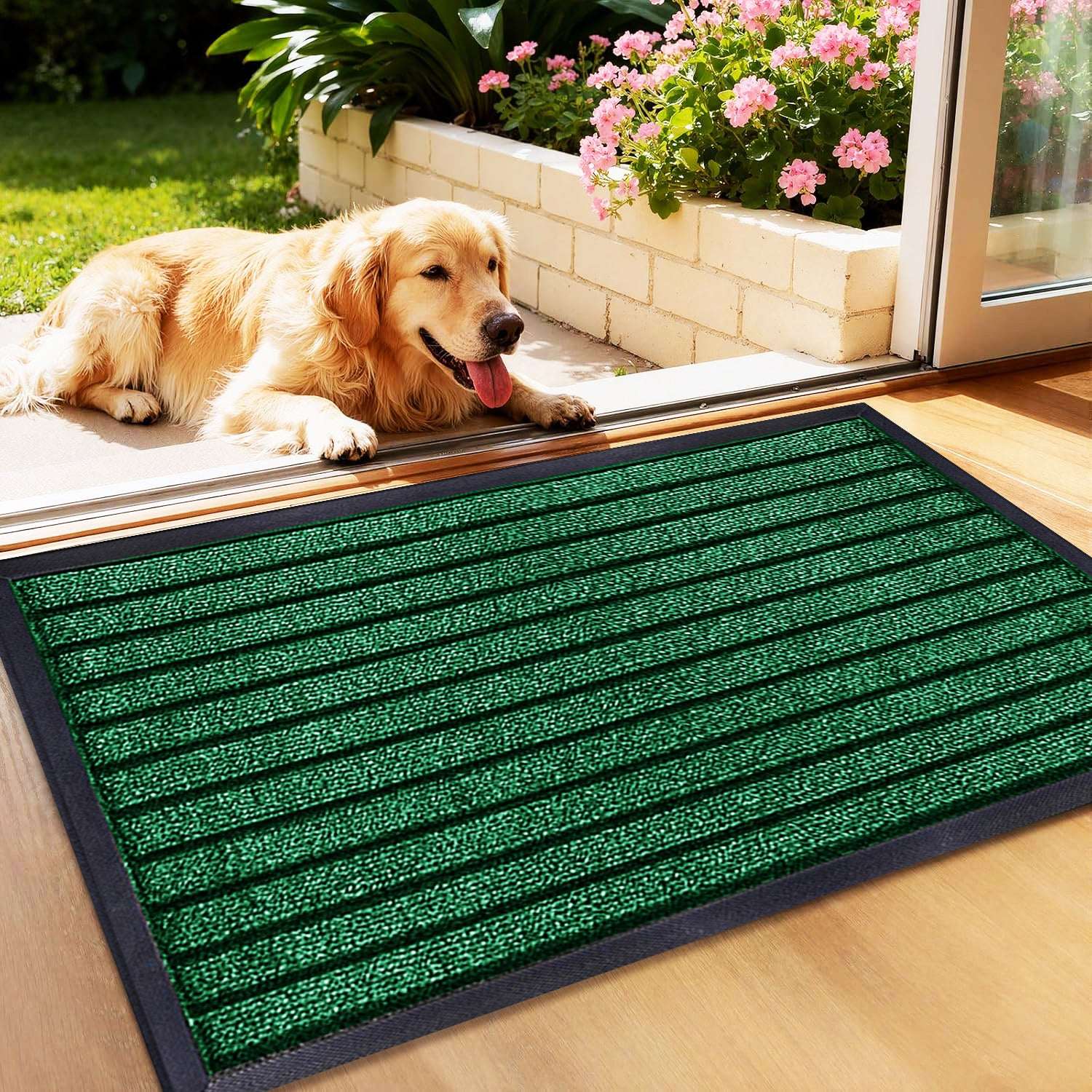 Rubber Backed Door Mat - Green