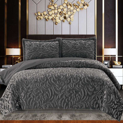 Embossed Quilted Bedspread Throw