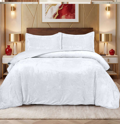 Plain Velvet Embossed Bedspread - Olive
