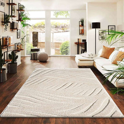 Non Slip Hallway Runner Rug UK | Long Kitchen Carpet Runner Mat | Design 0113 120 x 170 cm Beige - Comfy Design 2