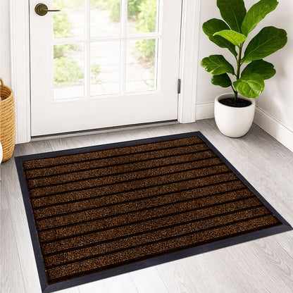 Non Slip Rubber Door Mat UK | Indoor Outdoor Heavy Duty Entrance Mat | Style 5 brown 60 x 180 cm