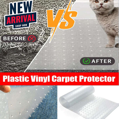 Clear Carpet Protector Roll UK | Skid Resistant Vinyl Floor Mat 15 Foot Long 27" Width Transparent