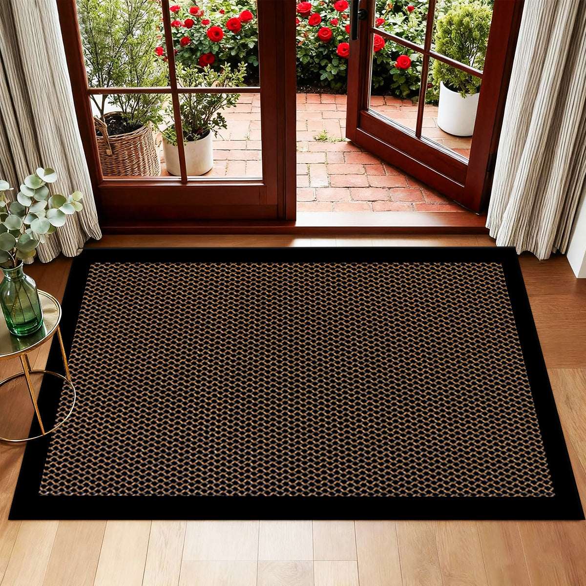 Haven Non Slip Rubber Door Mat UK | Indoor Outdoor Heavy Duty Entrance Mat 60 x 180 cm Black - Mesh Rubber Mat