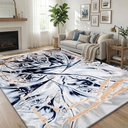 Marble Luxe Fluffy Area Rug UK | Soft Living Room Bedroom Carpet 160 x 230 cm Marble Luxe Rust