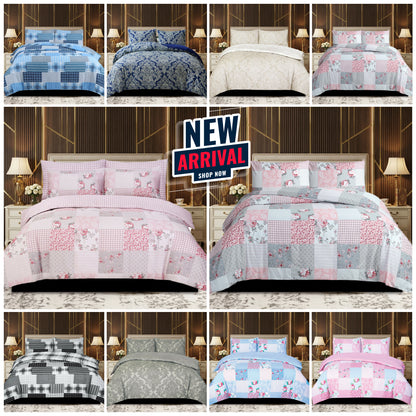 100% Rich Cotton Duvet Quilt Cover Bedding Set Double King & Super King Size