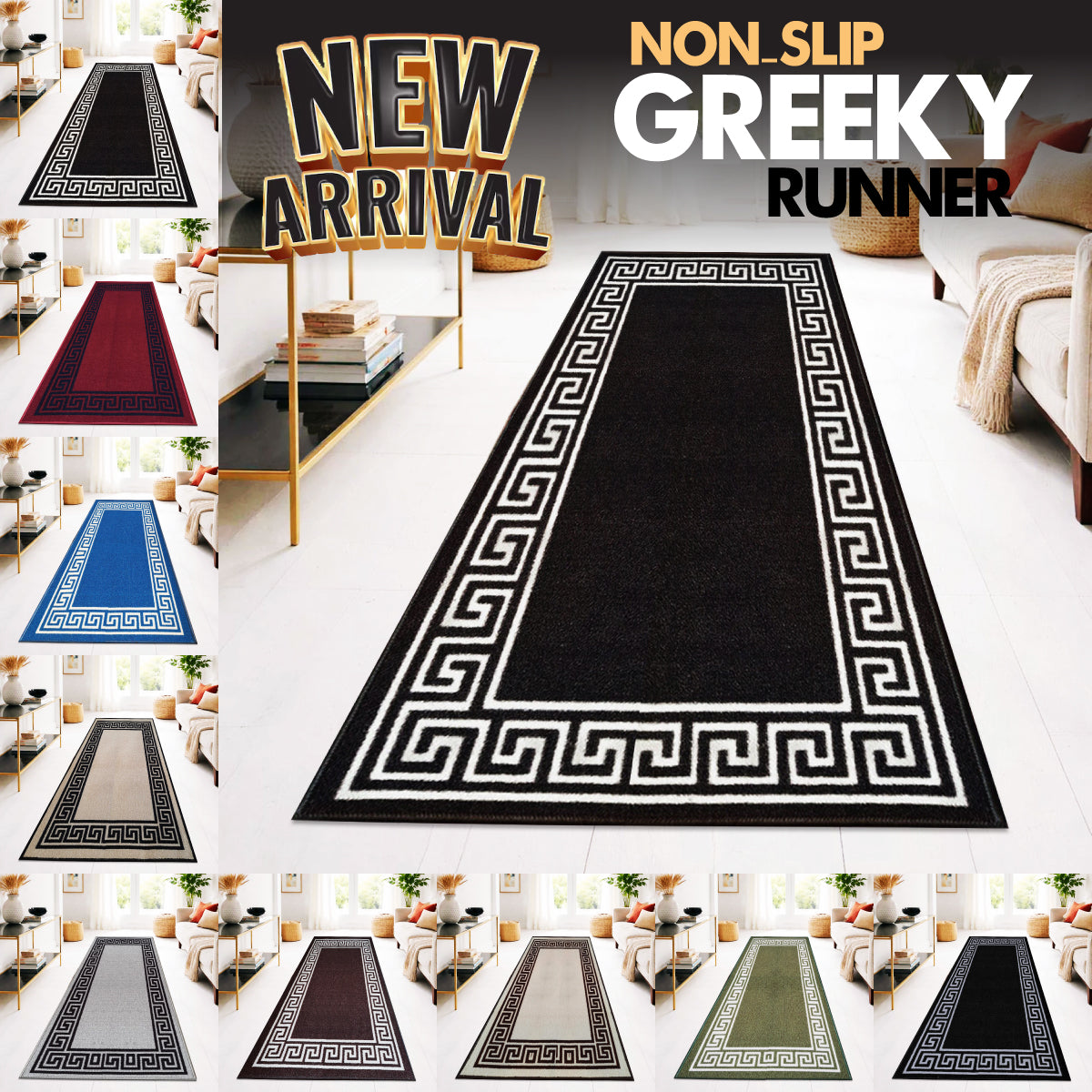 Greeky Non Slip Runner door mat Hall Rug Long Hallway Runner Kitchen Carpet Door Mats Floor Mats